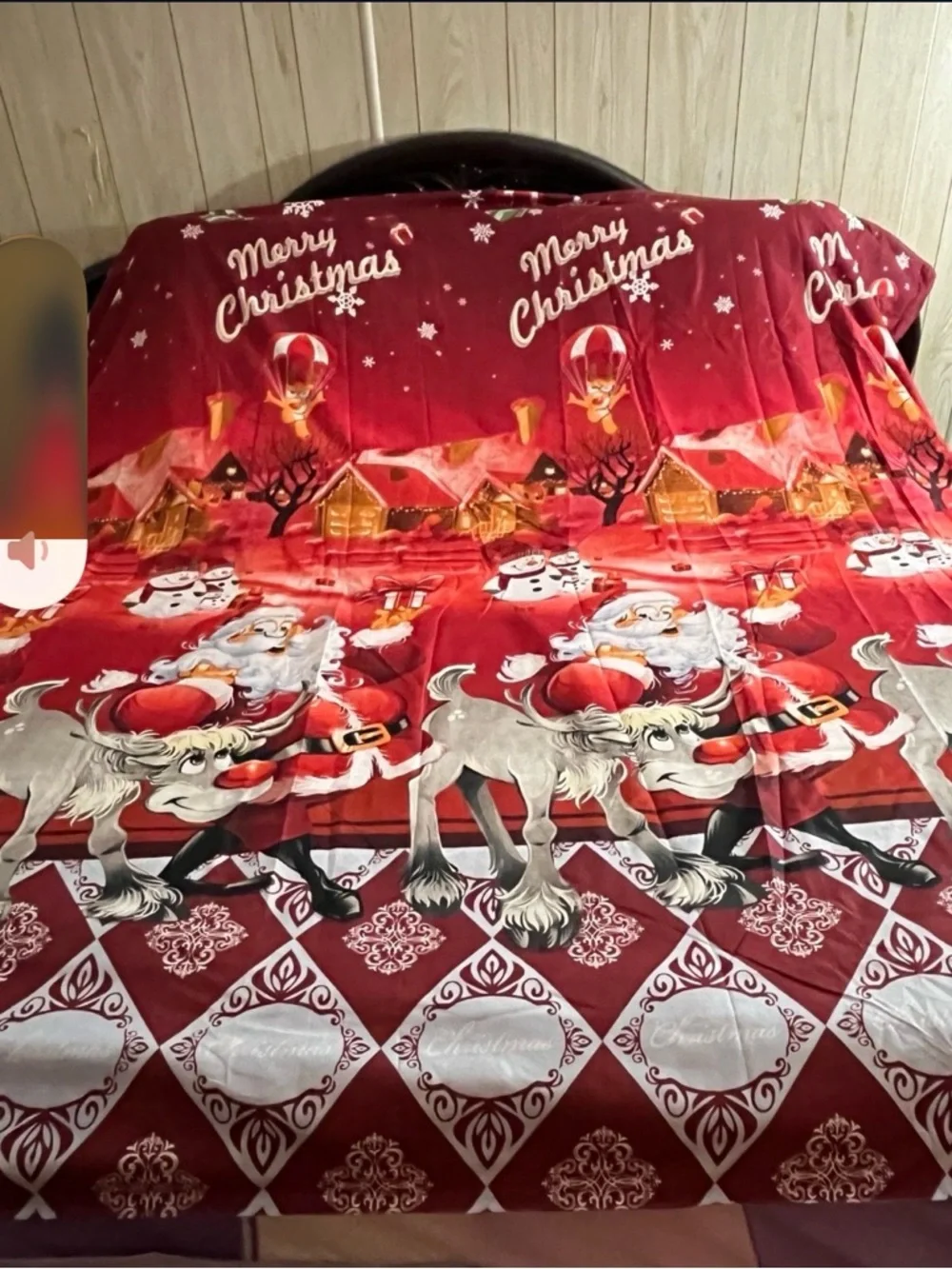Handmade Festive Merry Christmas Red Holiday Duvet - Unbranded
